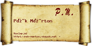 Pék Márton névjegykártya