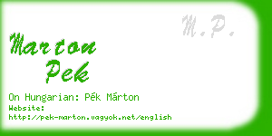 marton pek business card
